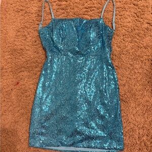 Sparkling Blue Sequin Dress